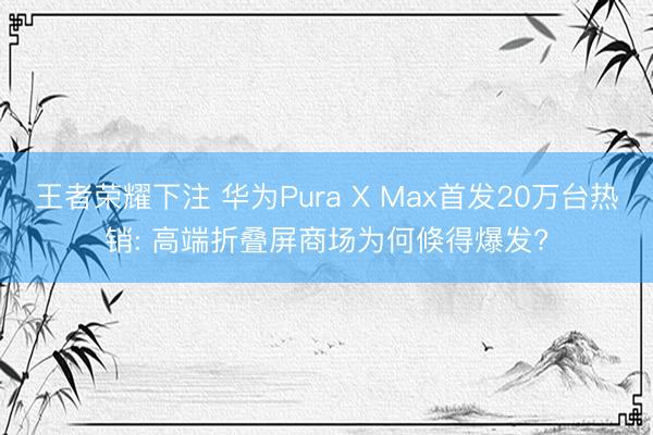 王者荣耀下注 华为Pura X Max首发20万台热销: 高端折叠屏商场为何倏得爆发?