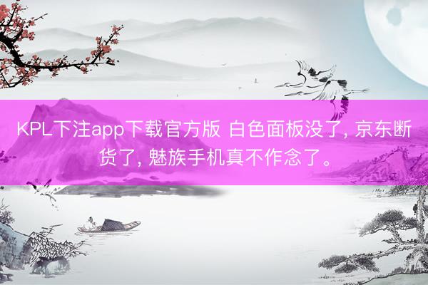 KPL下注app下载官方版 白色面板没了， 京东断货了， 魅族手机真不作念了。