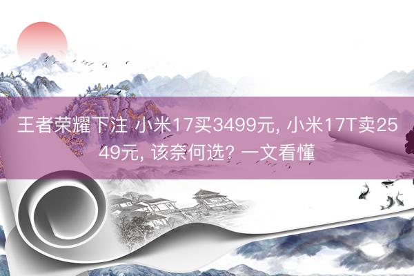 王者荣耀下注 小米17买3499元， 小米17T卖2549元， 该奈何选? 一文看懂