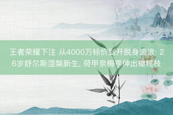 王者荣耀下注 从4000万标价到开脱身流浪: 26岁舒尔斯涅槃新生， 荷甲奈梅亨伸出橄榄枝