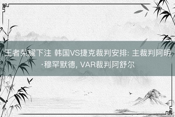 王者荣耀下注 韩国VS捷克裁判安排: 主裁判阿明·穆罕默德， VAR裁判阿舒尔