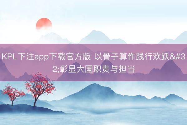 KPL下注app下载官方版 以骨子算作践行欢跃 彰显大国职责与担当