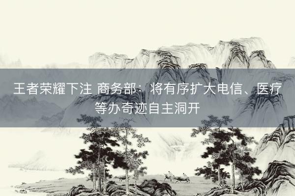 王者荣耀下注 商务部：将有序扩大电信、医疗等办奇迹自主洞开