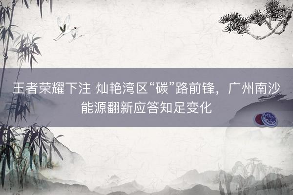 王者荣耀下注 灿艳湾区“碳”路前锋，广州南沙能源翻新应答知足变化